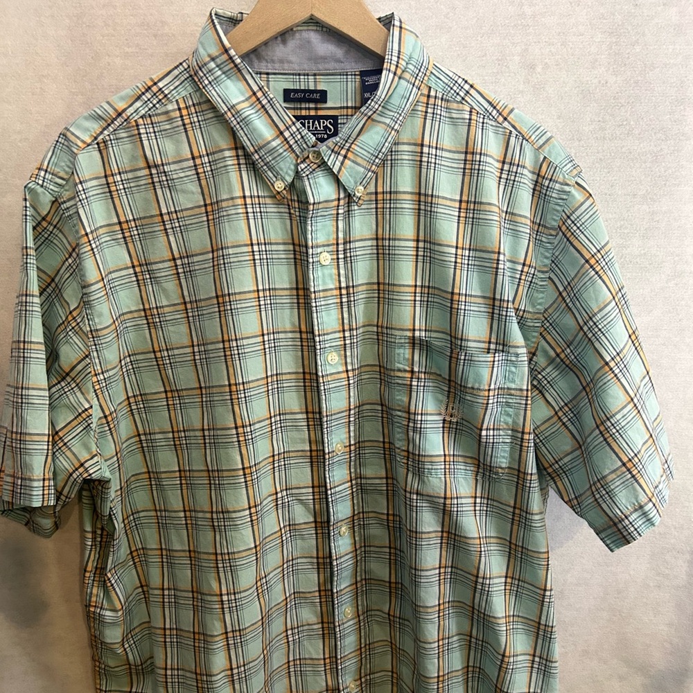Men’s chaps easy care short sleeve summer button up XXL